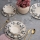 Set de veselă 24 piese alb/albastru/ceramică