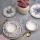 Set de veselă 24 piese alb/albastru/ceramică