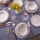 Set de veselă 24 piese alb/albastru/porțelan