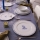 Set de veselă 24 piese alb/albastru/porțelan