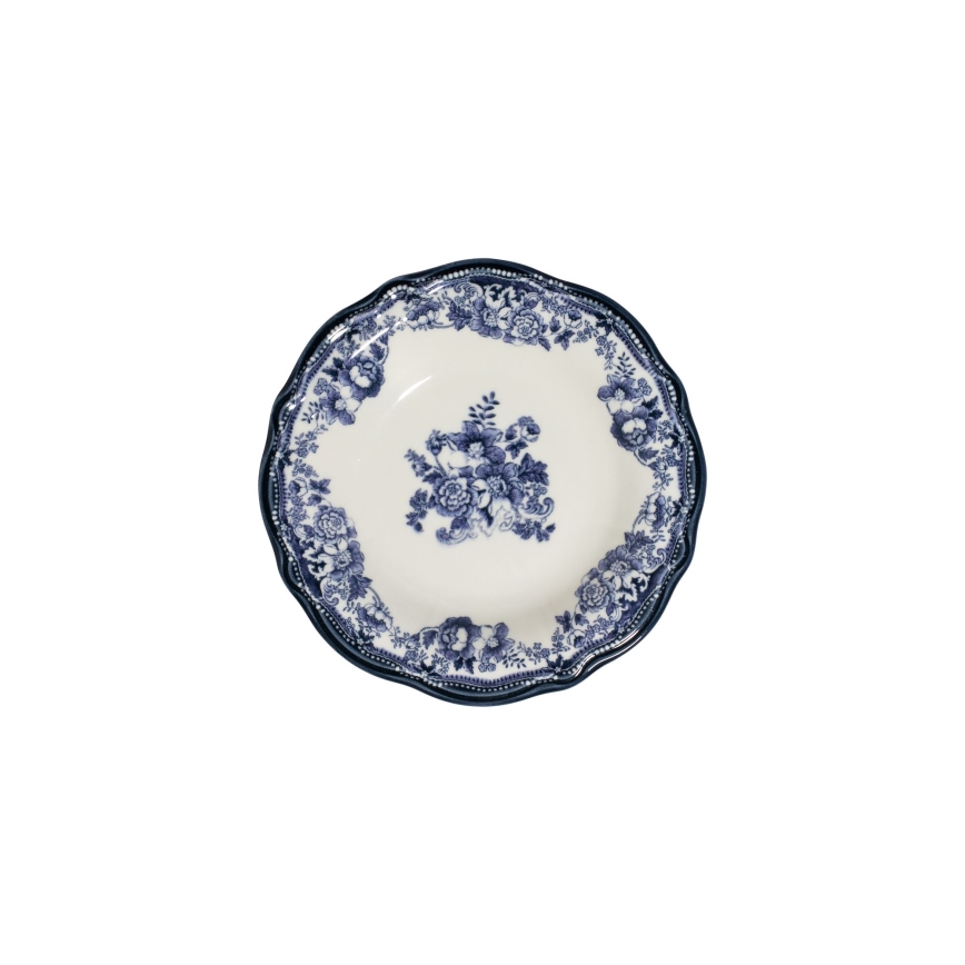 Set de veselă 24 piese alb/albastru/porțelan