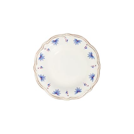 Set de veselă 24 piese alb/albastru/roșu/porțelan
