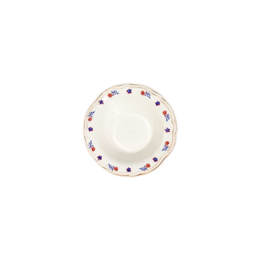Set de veselă 24 piese alb/albastru/roșu/porțelan