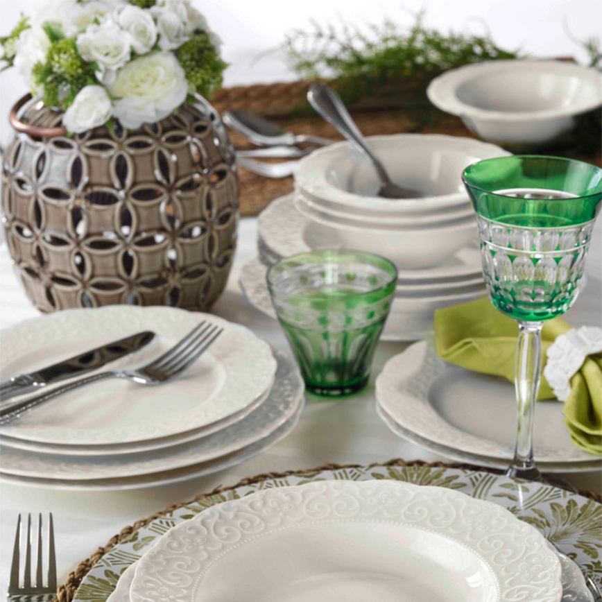 Set de veselă, 24 piese, alb/porțelan