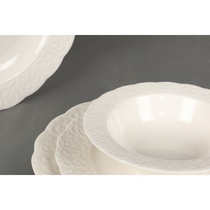 Set de veselă, 24 piese, alb/porțelan