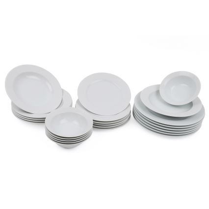 Set de veselă 24 piese alb/porțelan