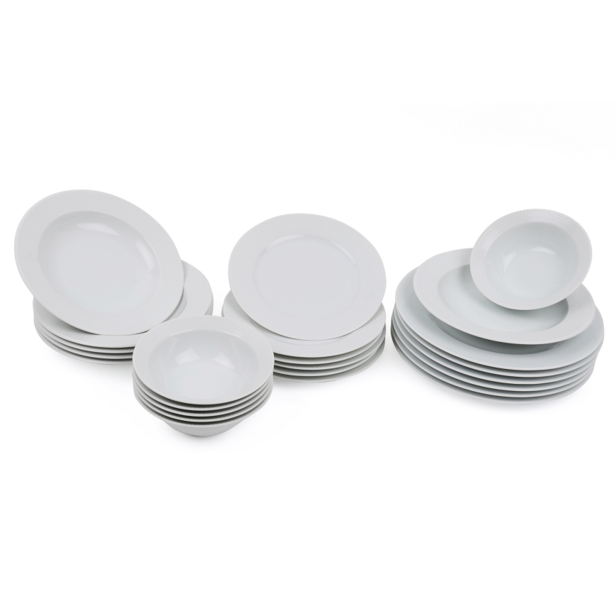 Set de veselă 24 piese alb/porțelan