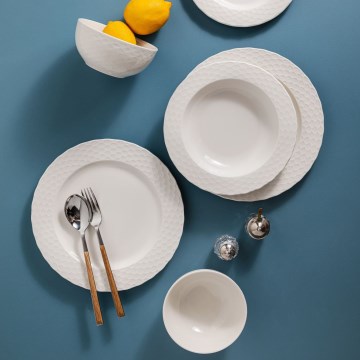Set de veselă 24 piese alb/porțelan