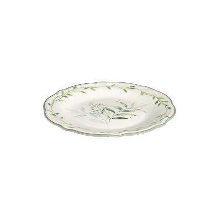 Set de veselă 24 piese alb/verde/porțelan