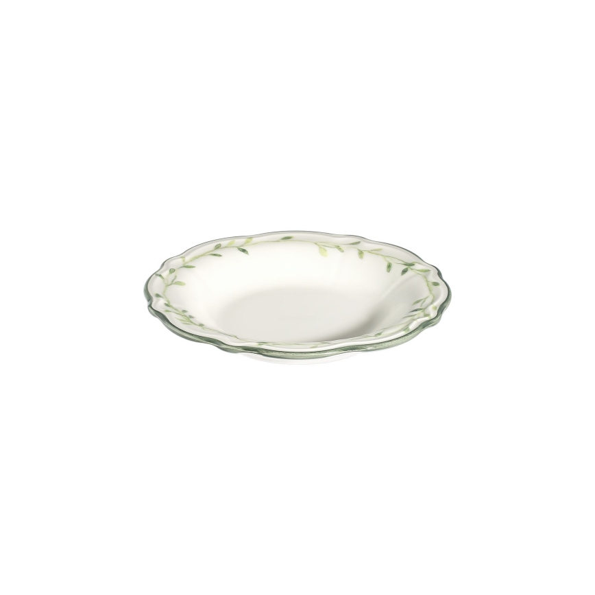 Set de veselă 24 piese alb/verde/porțelan