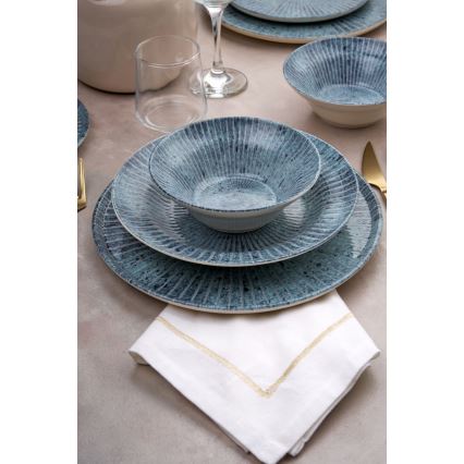 Set de veselă 24 piese albastru/ceramică