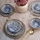 Set de veselă 24 piese albastru/maro/ceramică