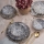 Set de veselă, 24 piese, albastru/negru/ceramică