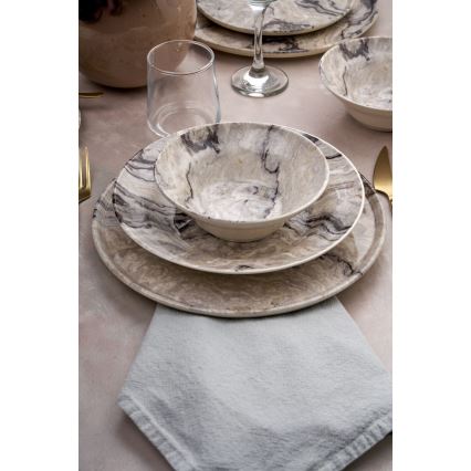 Set de veselă 24 piese, bej/ceramică