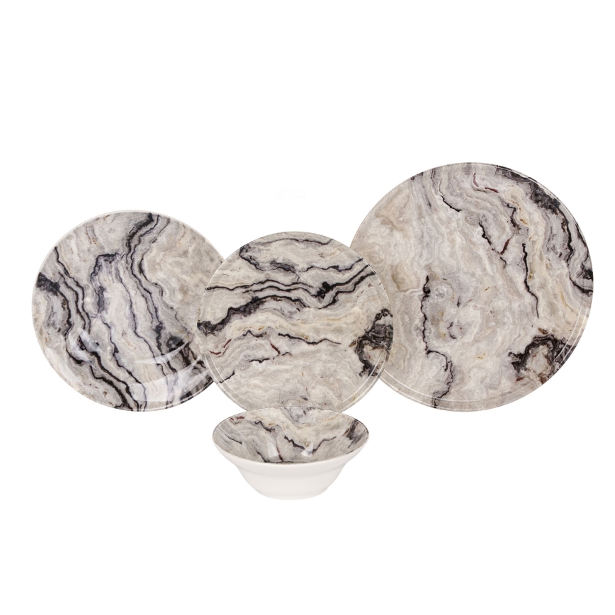 Set de veselă 24 piese, bej/ceramică