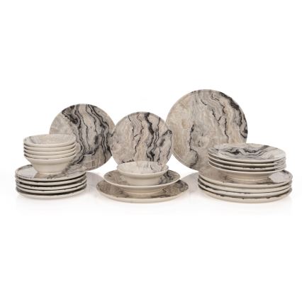 Set de veselă 24 piese, bej/ceramică