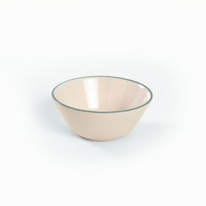 Set de veselă 24 piese, bej/verde, din ceramică stoneware