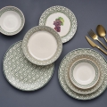 Set de veselă, 24 piese, ceramică, multicolor
