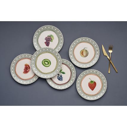 Set de veselă, 24 piese, ceramică, multicolor