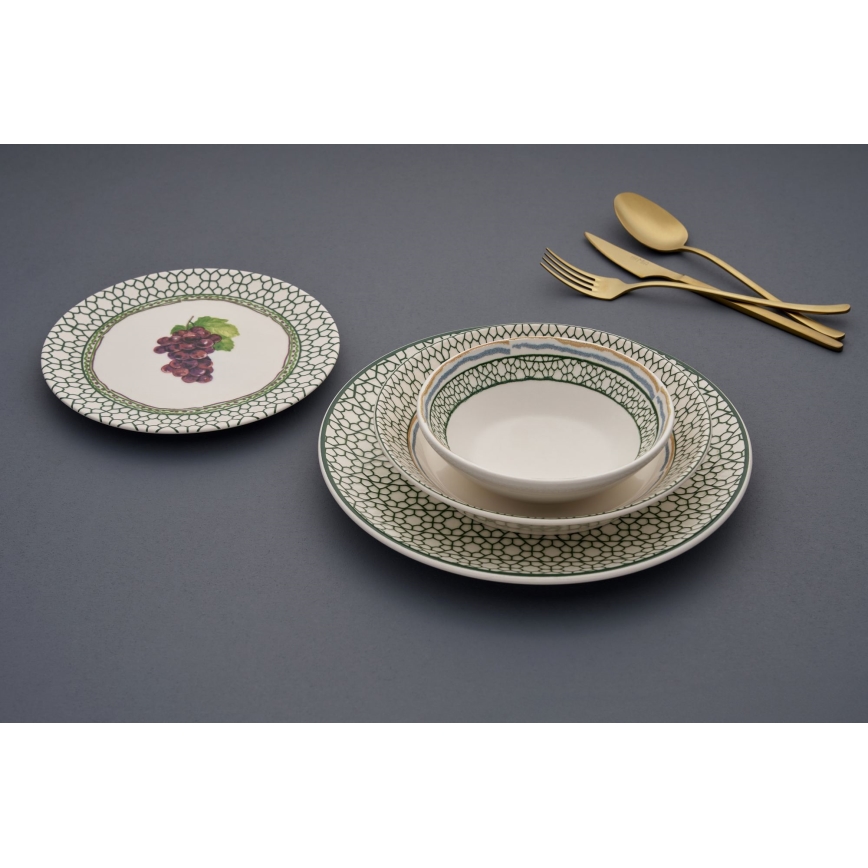 Set de veselă, 24 piese, ceramică, multicolor
