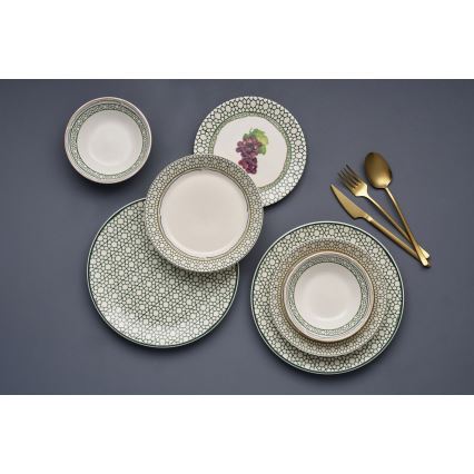 Set de veselă, 24 piese, ceramică, multicolor