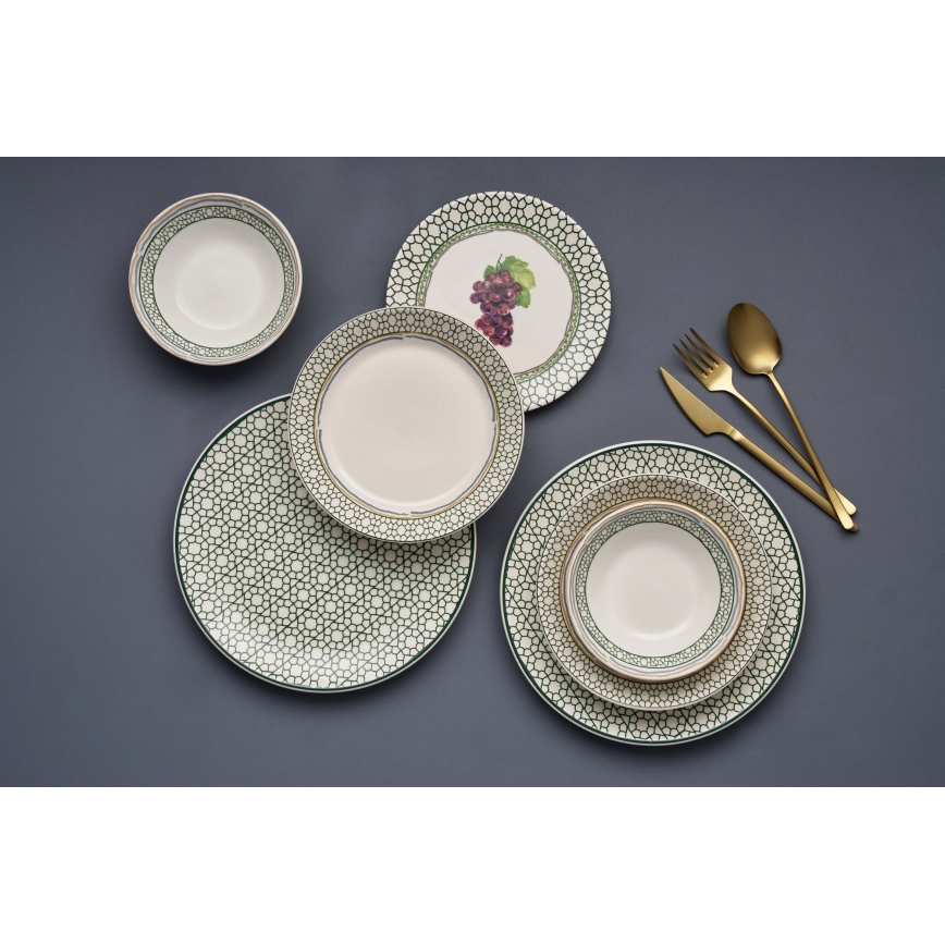 Set de veselă, 24 piese, ceramică, multicolor