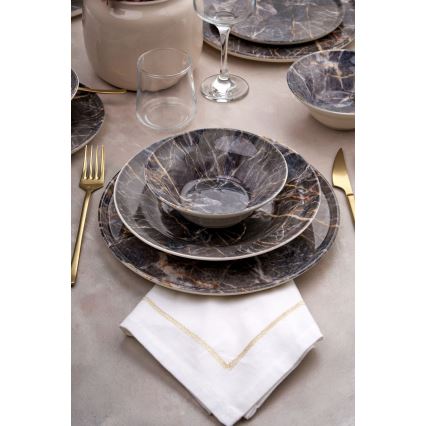 Set de veselă 24 piese, ceramică, multicolor