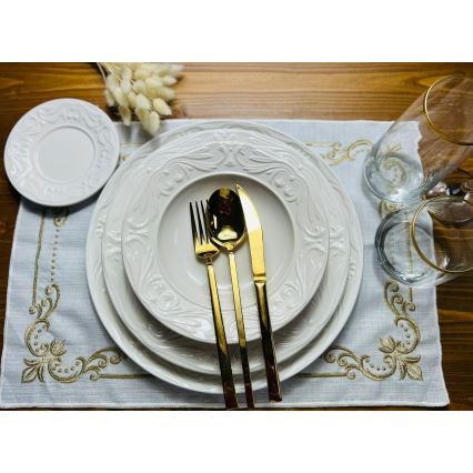Set de veselă 24 piese crem/ceramică