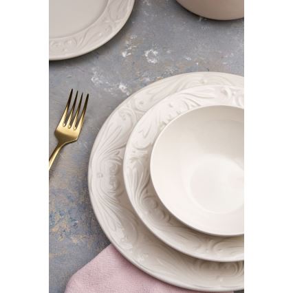 Set de veselă 24 piese crem/ceramică