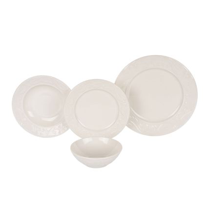 Set de veselă 24 piese crem/ceramică