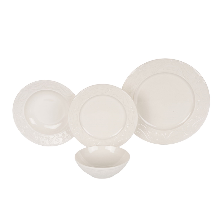 Set de veselă 24 piese crem/ceramică