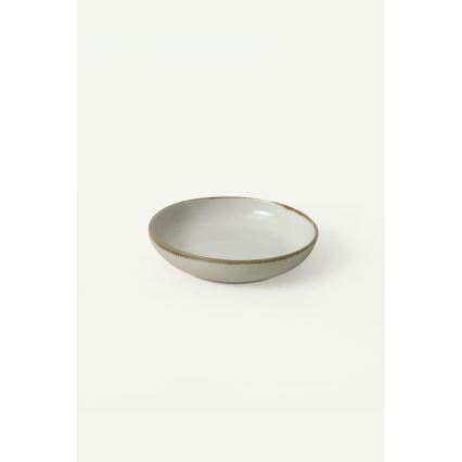Set de veselă, 24 piese, crem/maro, din ceramică