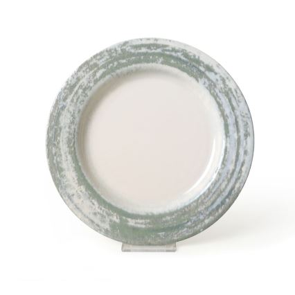 Set de veselă 24 piese, crem/verde, ceramică