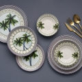 Set de veselă, 24 piese, din ceramică, multicolor