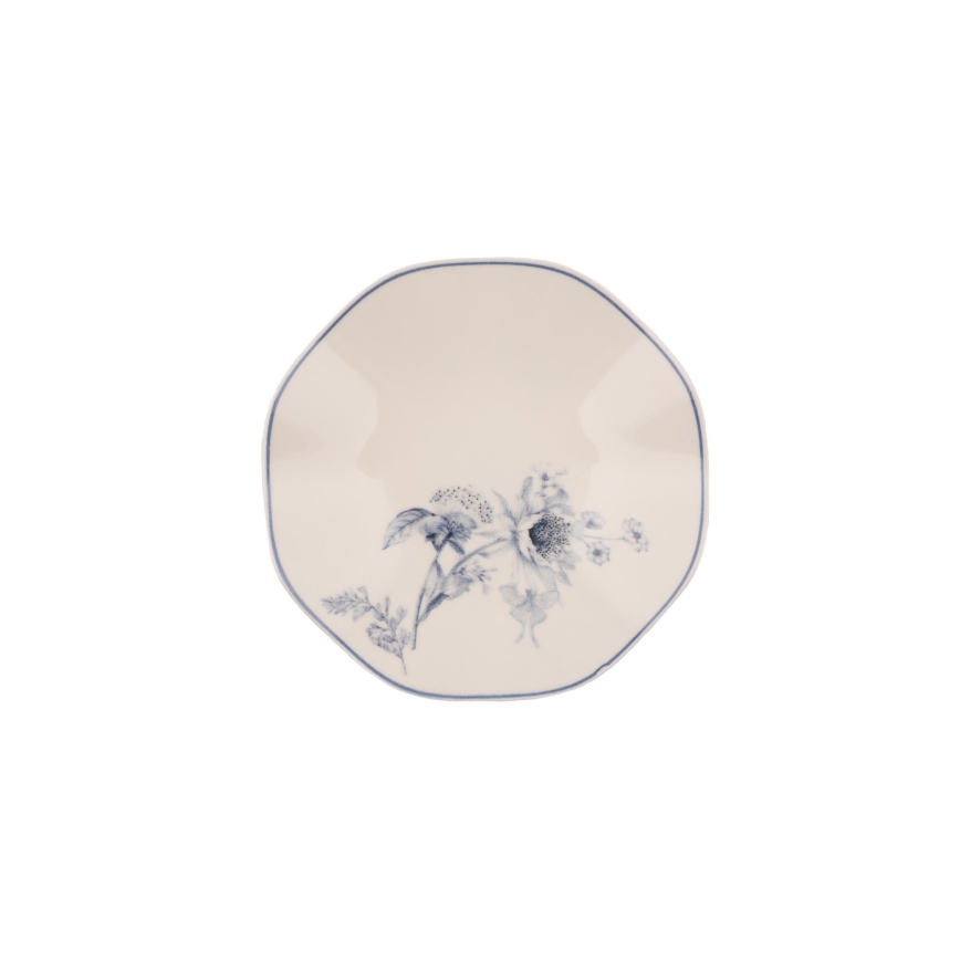 Set de veselă 24 piese din porțelan, alb/albastru