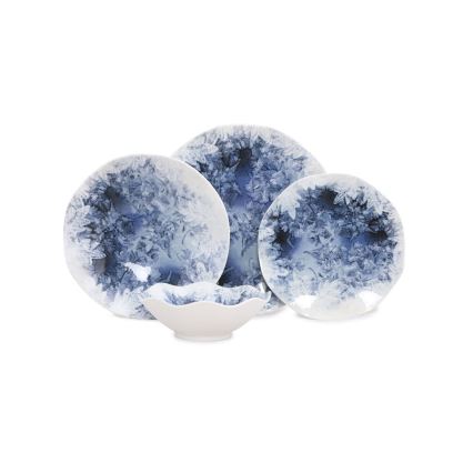 Set de veselă 24 piese din porțelan, albastru