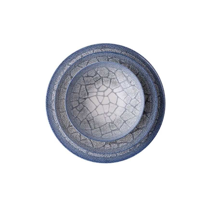 Set de veselă, 24 piese, din porțelan, albastru