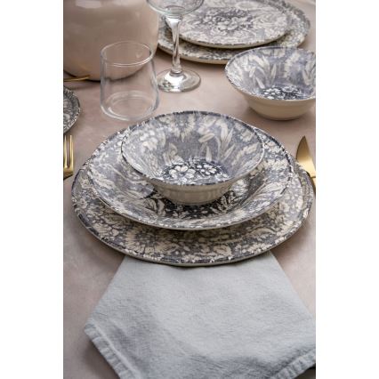 Set de veselă 24 piese gri/ceramică