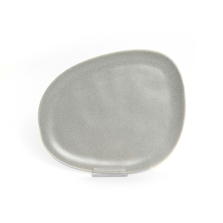 Set de veselă, 24 piese, gri, din ceramică