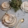 Set de veselă, 24 piese, maro, ceramică