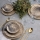 Set de veselă, 24 piese, maro/negru, ceramică