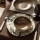 Set de veselă 24 piese multicolor/maro/porțelan