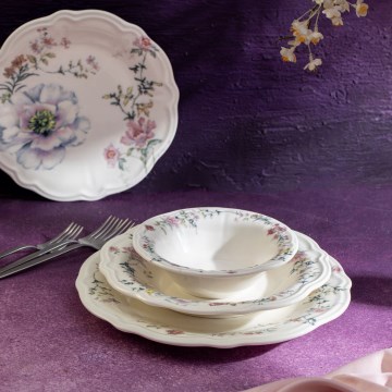 Set de veselă 24 piese multicolor/porțelan
