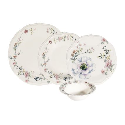 Set de veselă 24 piese multicolor/porțelan