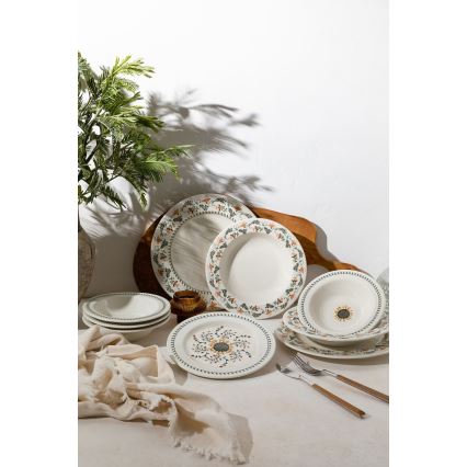 Set de veselă 24 piese multicolor/porțelan
