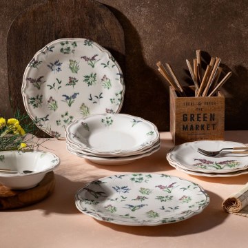 Set de veselă 24 piese multicolor/porțelan