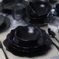 Set de veselă 24 piese negru/ceramică
