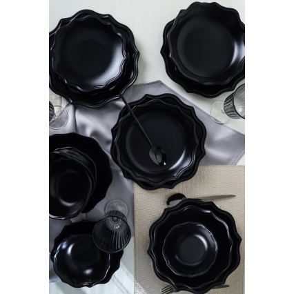 Set de veselă 24 piese negru/ceramică