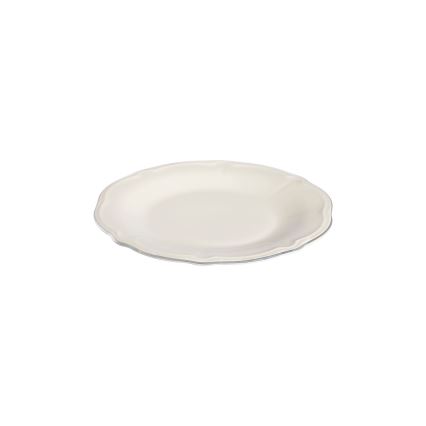 Set de veselă 24 piese, porțelan alb cu finisaj argintiu
