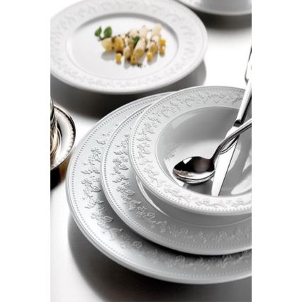 Set de veselă, 24 piese, porțelan alb